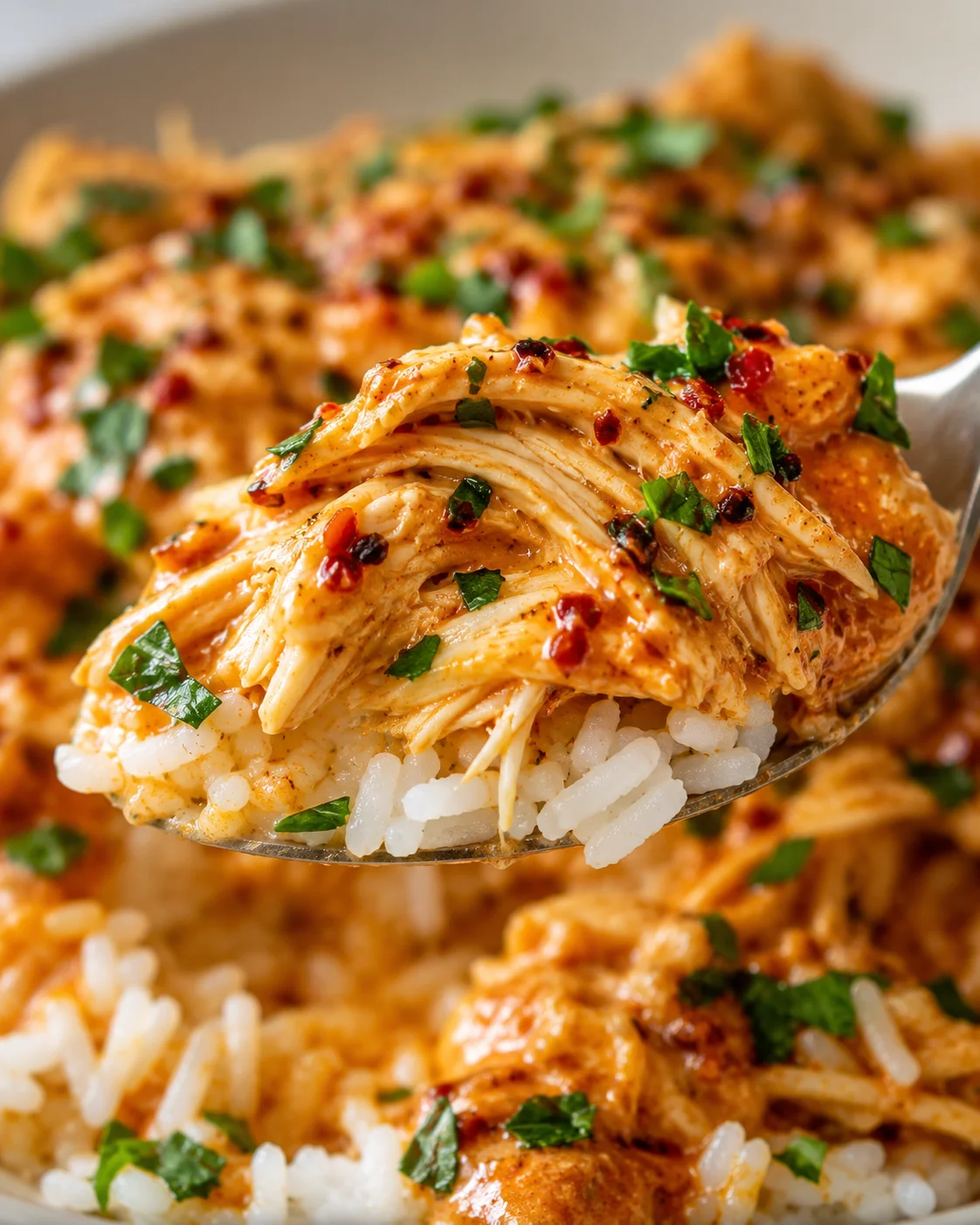 Creamy Cajun butter chicken served over rice with garnishes