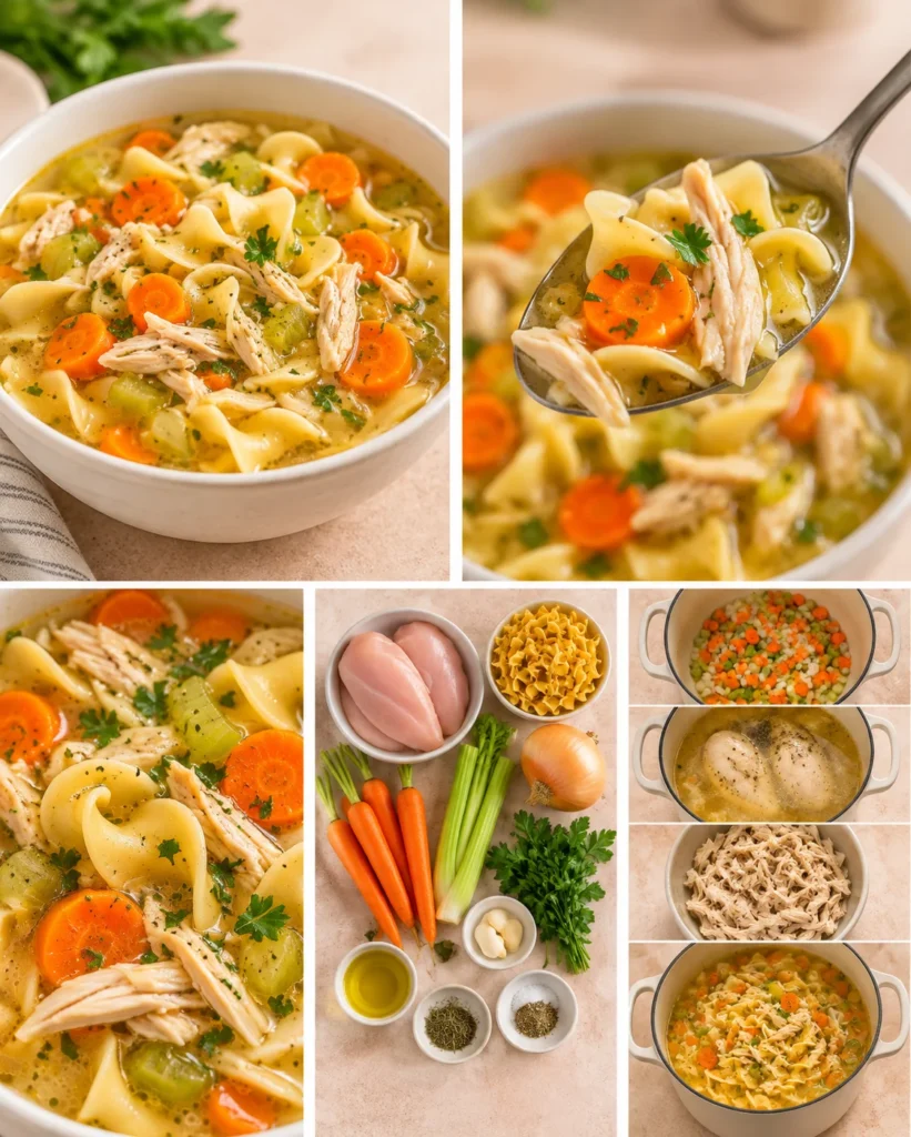 Alternate close-up serving of Easy 30-Minute Homemade Chicken Noodle Soup