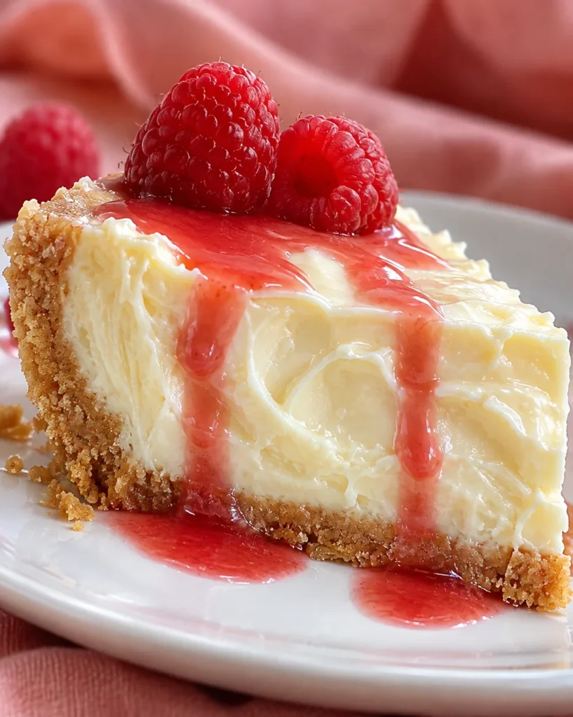 Alternate close-up of a chilled Greek yogurt cheesecake slice on a plate